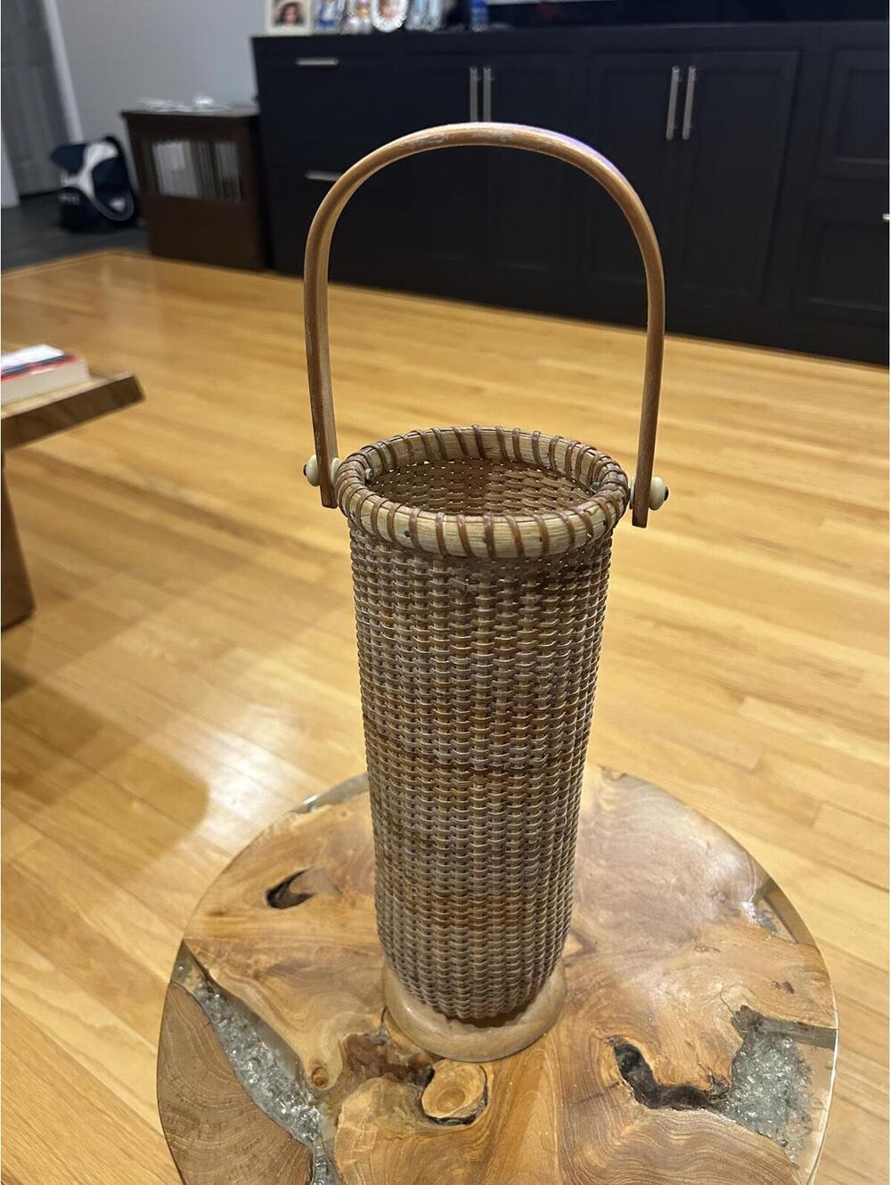 Vintage Nantucket Basket Wine Basket Tall